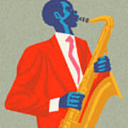 Man Playing The Saxophone #3 Poster