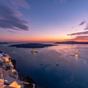 Amazing Evening View Of Santorini #4 Poster