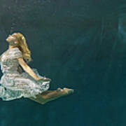 Caucasian Woman In Dress Swimming Under #4 Poster