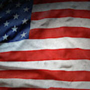 Grunge American Flag #4 Poster