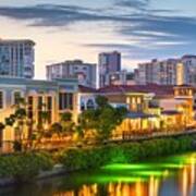 Naples, Florida, Usa Downtown Skyline #4 Poster