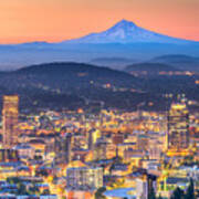 Portland, Oregon, Usa Downtown Skyline #4 Poster