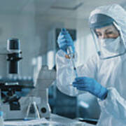 Scientist Working In A Laboratory #4 Poster
