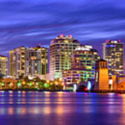 West Palm Beach, Florida, Usa Skyline #4 Poster