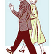 Man And Woman Walking #6 Poster