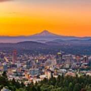 Portland, Oregon, Usa Downtown Skyline #7 Poster