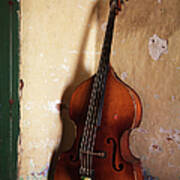 A An Double Bass In The Corner Of A Room Poster
