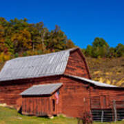 A  Red Barn On The Way To Hot Springs, North Carolina Poster