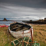 A Weathered Boat And Fishing Equipment Poster