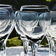 Abstract Clear Stemware Photo Painting Poster