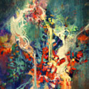 Abstract Colorful Paintingmelted Poster