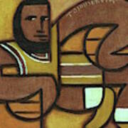 Abstract Lebron James Holding Basketballs Art Print Poster