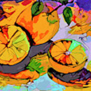 Abstract Oranges Modern Food Art Poster