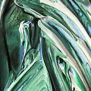 Abstract Organic Lines The Flow Of Green And Blue Poster