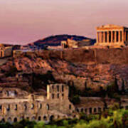 Acropolis At Twilight Poster