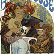 Advertising For The Beer Of The Meuse. Illustration Of Mucha Poster