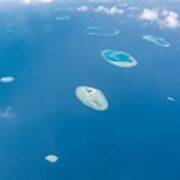 Aerial View Of Maldives Atolls Poster