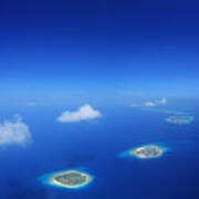 Aerial View Of Maldives Islands Poster
