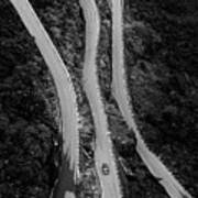 Aerial View Of Mountain Road Poster