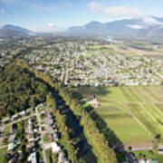 Aerial View Of Residential And Agricultural Ares In Chilliwack, B.c. Poster