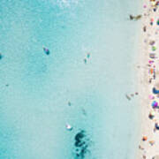 Aerial View Of Sandy Beach Poster