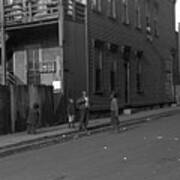 African American Children Play On The Street In An Inner City Neighborhood Poster