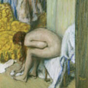 After The Bath. Artist Degas, Edgar Poster