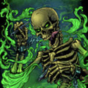 Airbrush Skeleton Poster