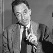 Albert Camus During A Rehearsal For His Play Requiem Pour Une Nonne Poster