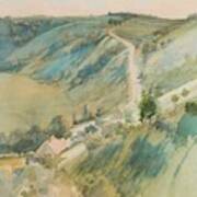 Albert Edelfelt, Watercolour,   1888. Landscape From France Poster