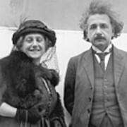 Albert Einstein And His Wife Sailing Poster