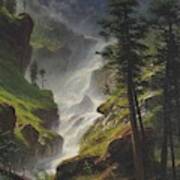 Albert_bierstadt_-_rocky_mountain_waterfall_1898 Poster