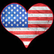American Flag Heart Poster