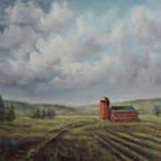 American Scene Red Barn Poster