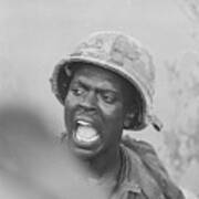 American Soldier In Vietnam Shouting Poster