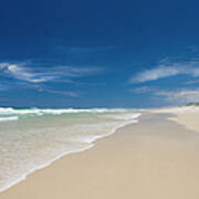 An Empty Sandy Beach On Fraser Island Poster