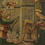 Annunciation 1500, Tempera On Canvas Poster