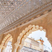 Archway Inside Sheesh Mahal In Jaipur, India Poster