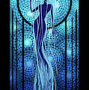 Art Deco Jellyfish Woman Poster