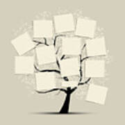 Art Tree With Papers For Your Text Poster