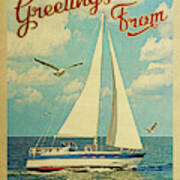 Astoria Sailboat Vintage Travel Poster