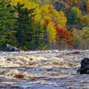 Autumn Colors And Rushing Rapids Poster