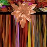 Autumn Copper Lily Floral Design Poster