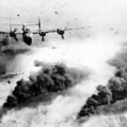 B-24 Liberator Bombers Targeting An Oil Refinery Poster