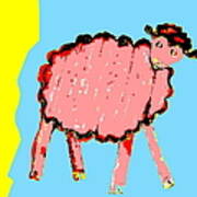 Bah Bah Aussie Sheep - Pink Poster