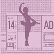 Ballerina On A Pink Background Poster