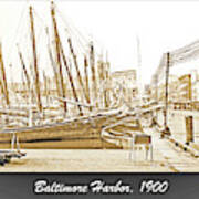 Baltimore Harbor 1900 Vintage Photograph Poster