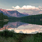 Banff Sunset Reflection Poster