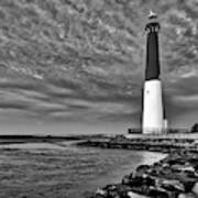 Barnegat Lighthouse Afternoon Bw Poster