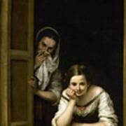 Bartolome Esteban Murillo Two Women At A Window, C.1655/1660. National Gallery Of Art Washington Dc. Poster